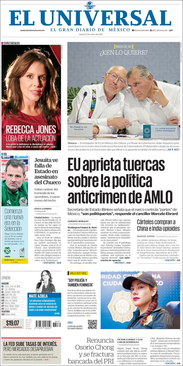 El Universal, edición del jueves 23 de marzo de 2023 El Universal, edición del jueves 23 de marzo de 2023