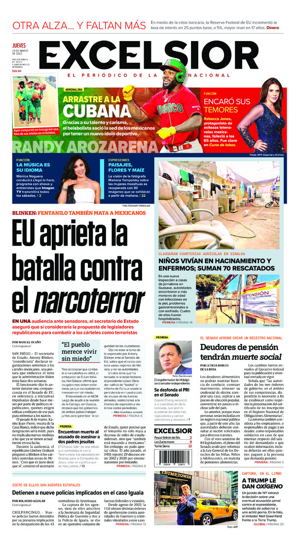 Excelsior, edición del jueves 23 de marzo de 2023 Excelsior, edición del jueves 23 de marzo de 2023