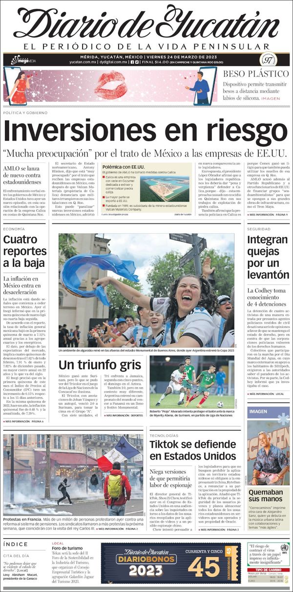 El Diario de Yucatán, edición del viernes 24 de marzo de 2023 El Diario de Yucatán, edición del viernes 24 de marzo de 2023