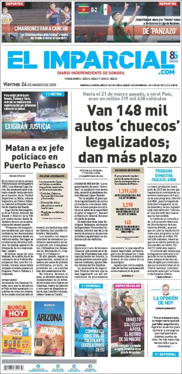 El Imparcial, edición del viernes 24 de marzo de 2023 El Imparcial, edición del viernes 24 de marzo de 2023
