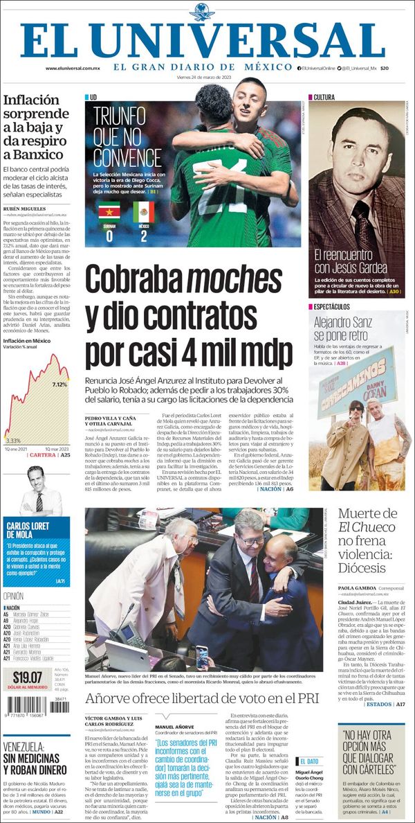 El Universal, edición del viernes 24 de marzo de 2023 El Universal, edición del viernes 24 de marzo de 2023