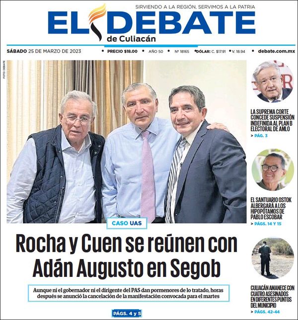 El Debate Culiacán, edición del sábado 25 de marzo de 2023 El Debate Culiacán, edición del sábado 25 de marzo de 2023