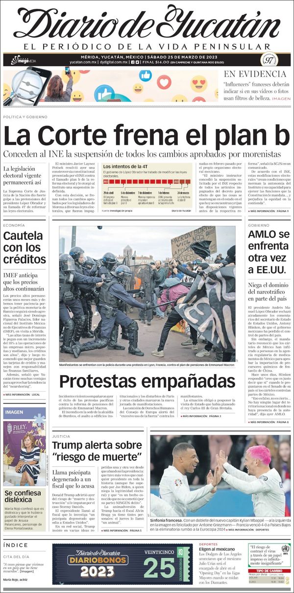 El Diario de Yucatán, edición del sábado 25 de marzo de 2023 El Diario de Yucatán, edición del sábado 25 de marzo de 2023