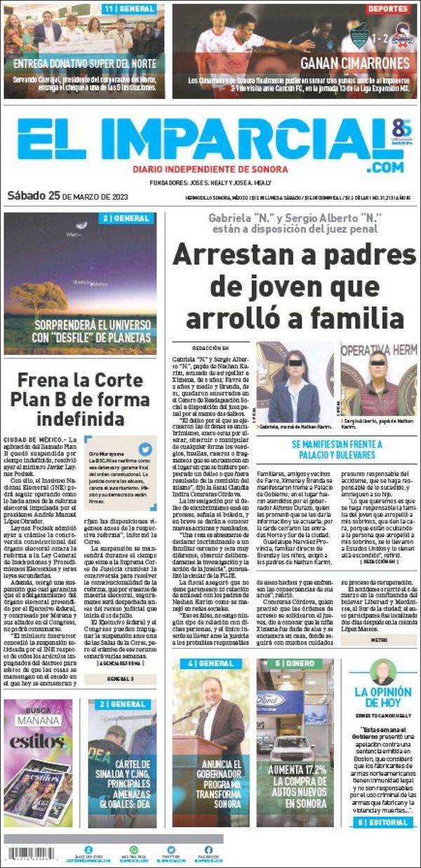 El Imparcial, edición del sábado 25 de marzo de 2023 El Imparcial, edición del sábado 25 de marzo de 2023