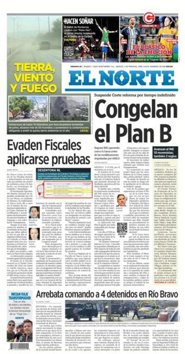 El Norte, edición del sábado 25 de marzo de 2023 El Norte, edición del sábado 25 de marzo de 2023