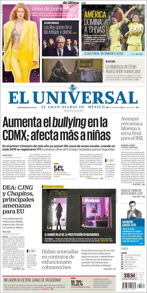 El Universal, edición del sábado 25 de marzo de 2023 El Universal, edición del sábado 25 de marzo de 2023