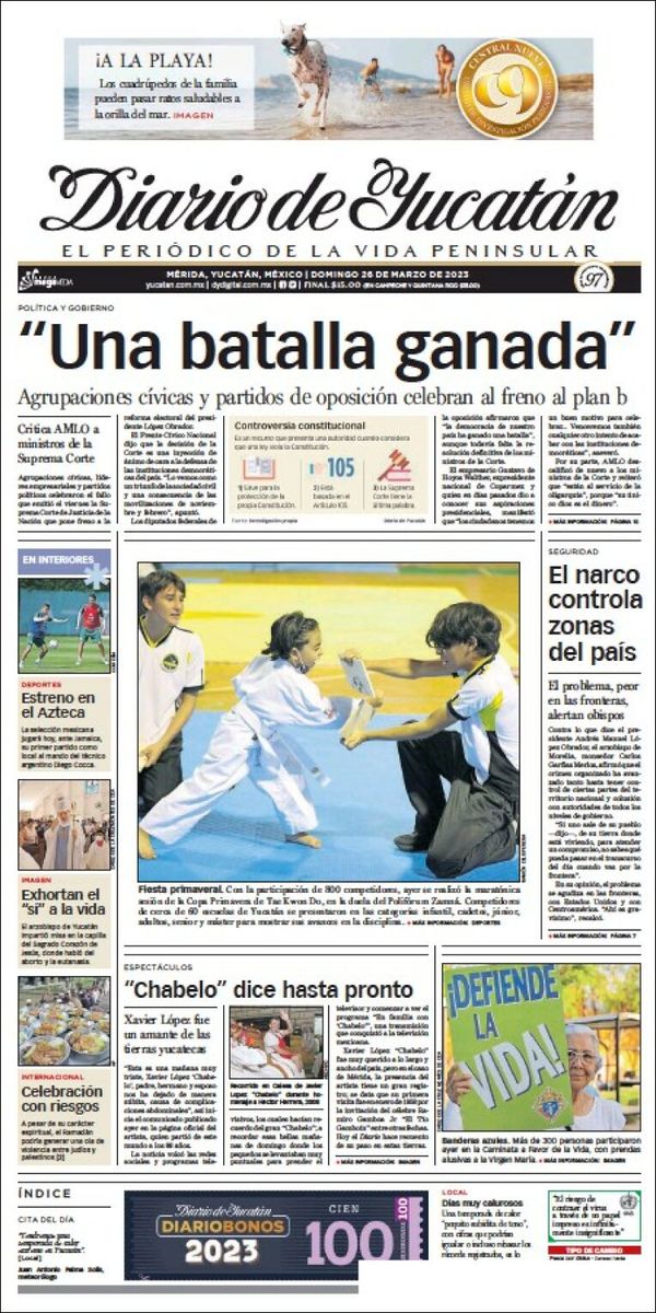 El Diario de Yucatán, edición del domingo 26 de marzo de 2023 El Diario de Yucatán, edición del domingo 26 de marzo de 2023