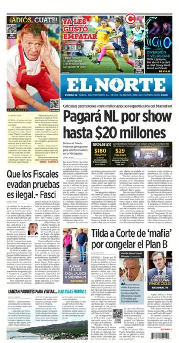 El Norte, edición del domingo 26 de marzo de 2023 El Norte, edición del domingo 26 de marzo de 2023