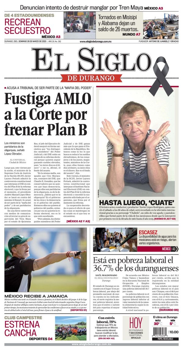 El Siglo de Durango, edición del domingo 26 de marzo de 2023 El Siglo de Durango, edición del domingo 26 de marzo de 2023