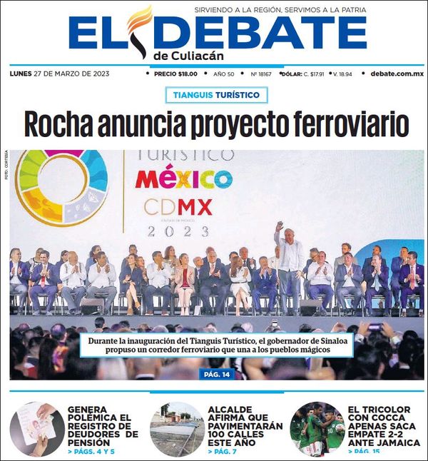 El Debate Culiacán, edición del lunes 27 de marzo de 2023 El Debate Culiacán, edición del lunes 27 de marzo de 2023