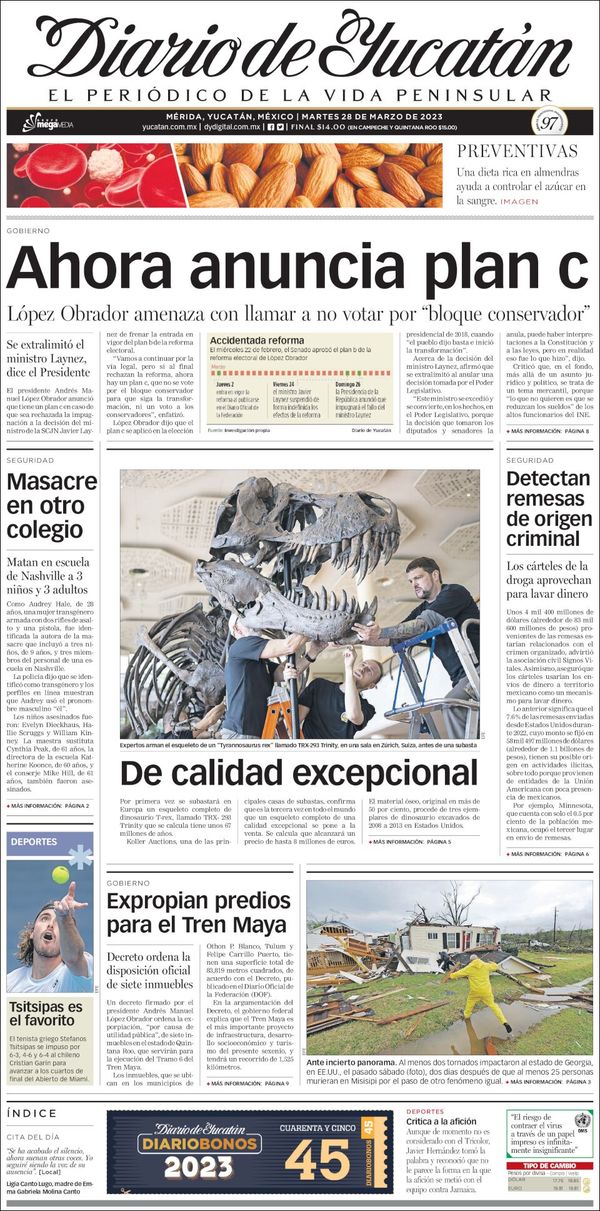 El Diario de Yucatán, edición del martes 28 de marzo de 2023 El Diario de Yucatán, edición del martes 28 de marzo de 2023