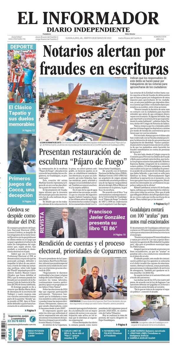 El Informador, edición del martes 28 de marzo de 2023 El Informador, edición del martes 28 de marzo de 2023