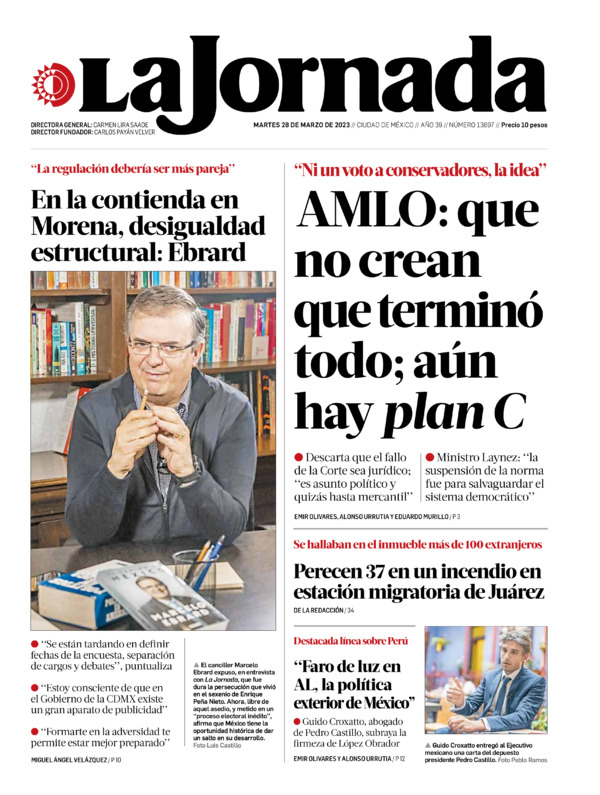 La Jornada, edición del martes 28 de marzo de 2023 La Jornada, edición del martes 28 de marzo de 2023