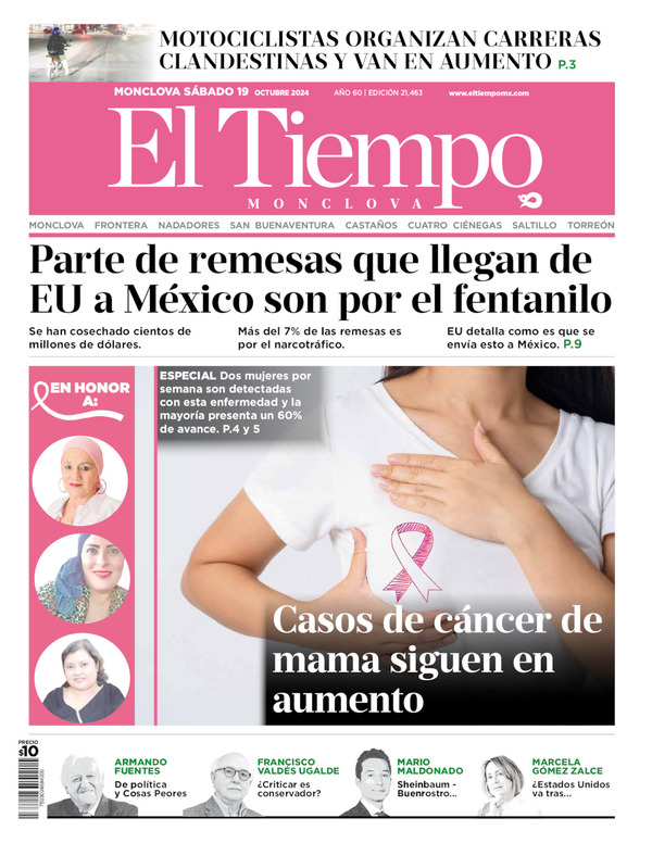 El Tiempo Monclova, edición del sábado 19 de octubre de 2024