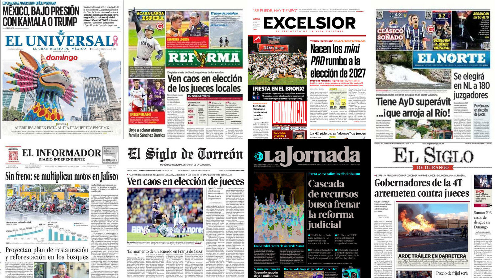 Portadas de periódicos impresos más importantes de México hoy