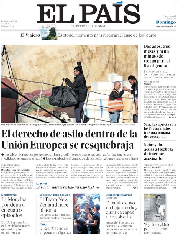 El País, edición del domingo 20 de octubre de 2024