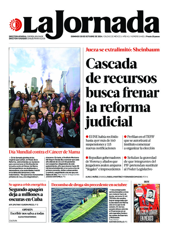 La Jornada, edición del domingo 20 de octubre de 2024