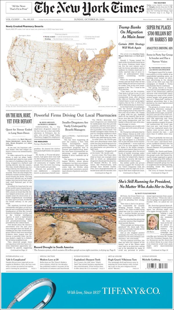 The New York Times, edición del domingo 20 de octubre de 2024