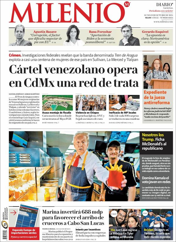 Milenio, edición del lunes 21 de octubre de 2024