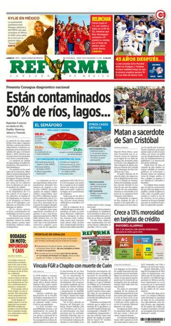 Reforma, edición del lunes 21 de octubre de 2024