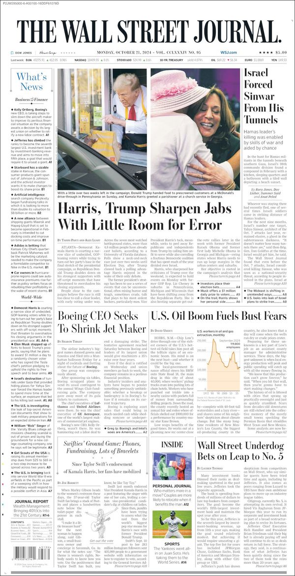 The Wall Street Journal, edición del lunes 21 de octubre de 2024