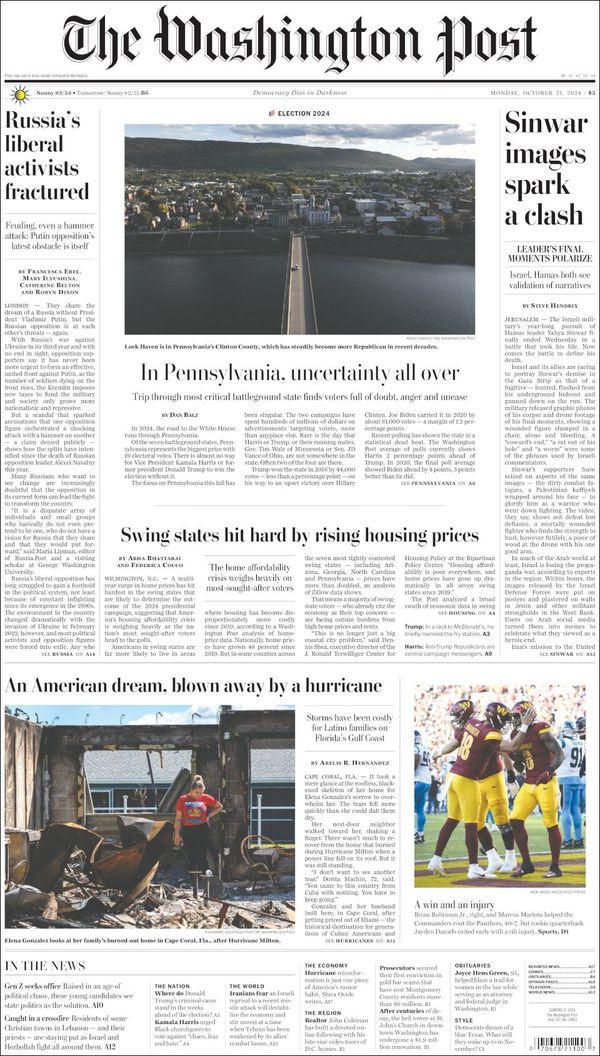 The Washington Post, edición del lunes 21 de octubre de 2024