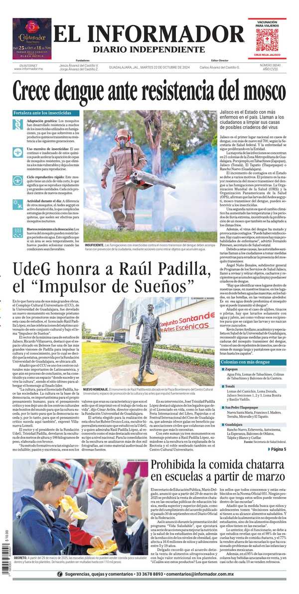 El Informador, edición del martes 22 de octubre de 2024