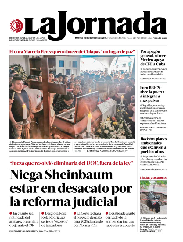 La Jornada, edición del martes 22 de octubre de 2024