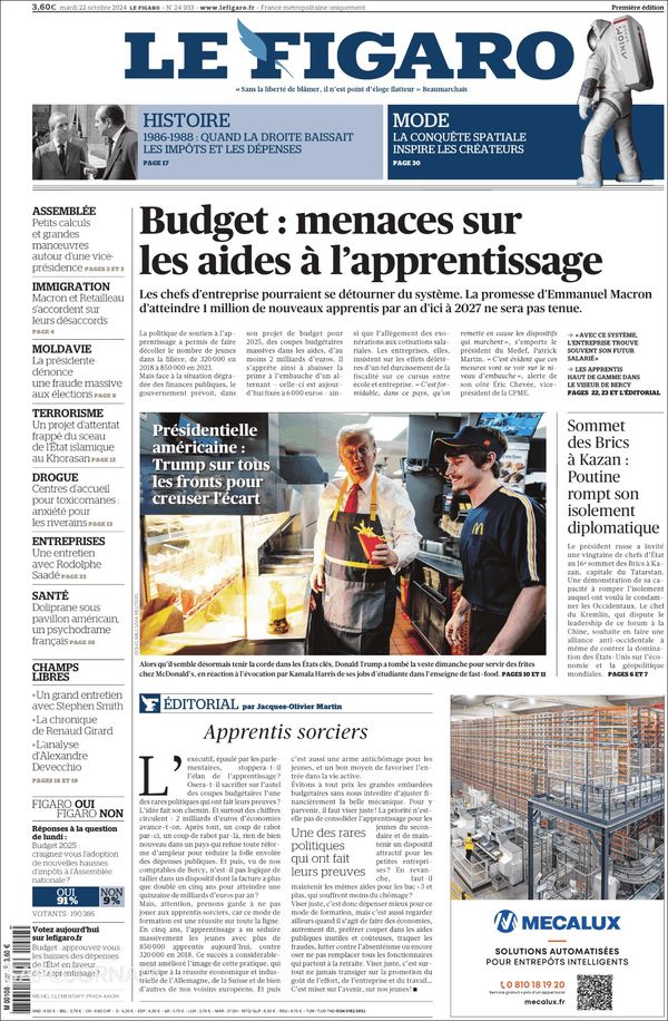 Le Figaro, edición del martes 22 de octubre de 2024