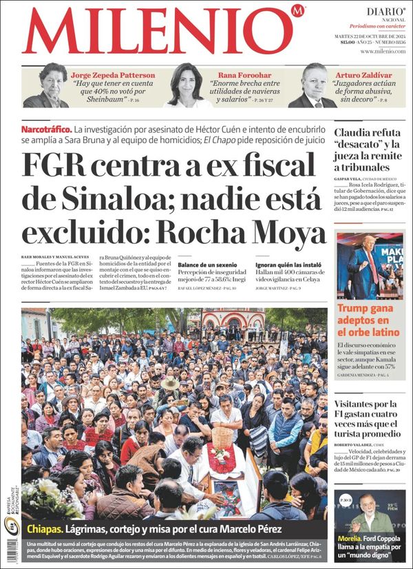 Milenio, edición del martes 22 de octubre de 2024