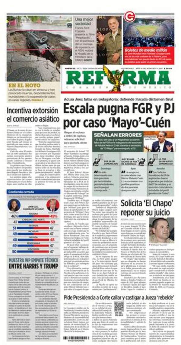 Reforma, edición del martes 22 de octubre de 2024