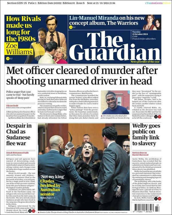 The Guardian, edición del martes 22 de octubre de 2024