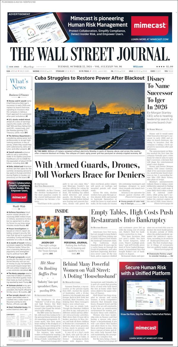 The Wall Street Journal, edición del martes 22 de octubre de 2024