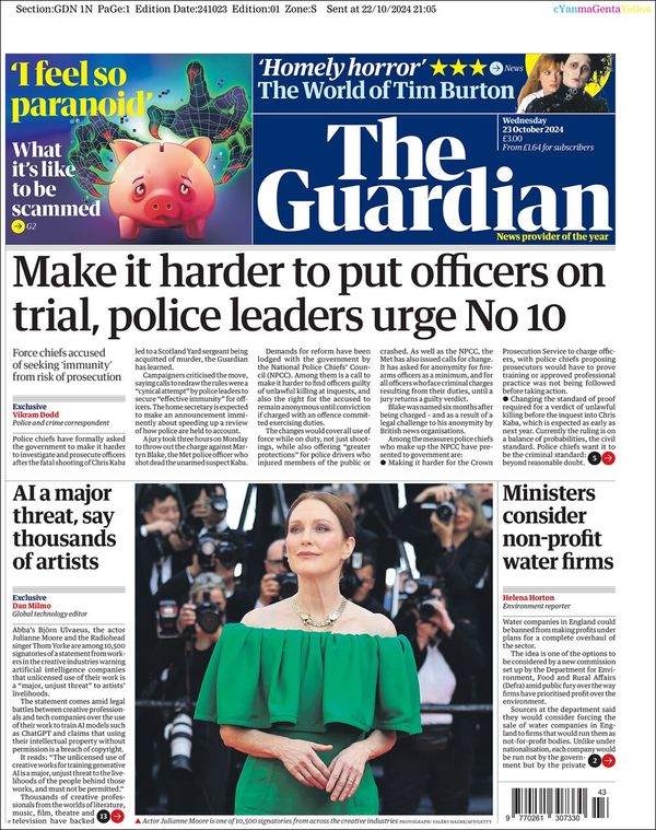 The Guardian, edición del miércoles 23 de octubre de 2024