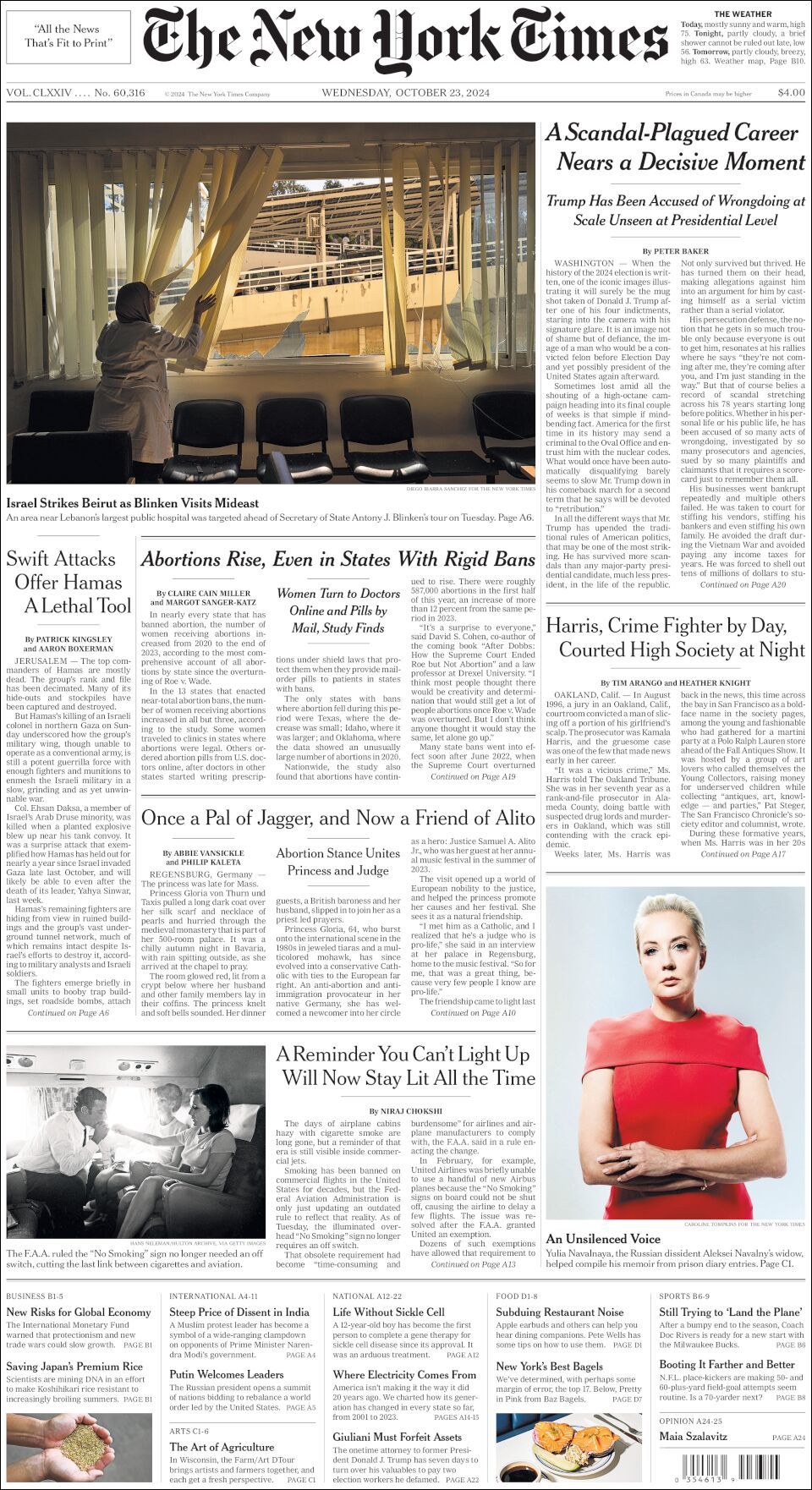 The New York Times, edición del miércoles 23 de octubre de 2024