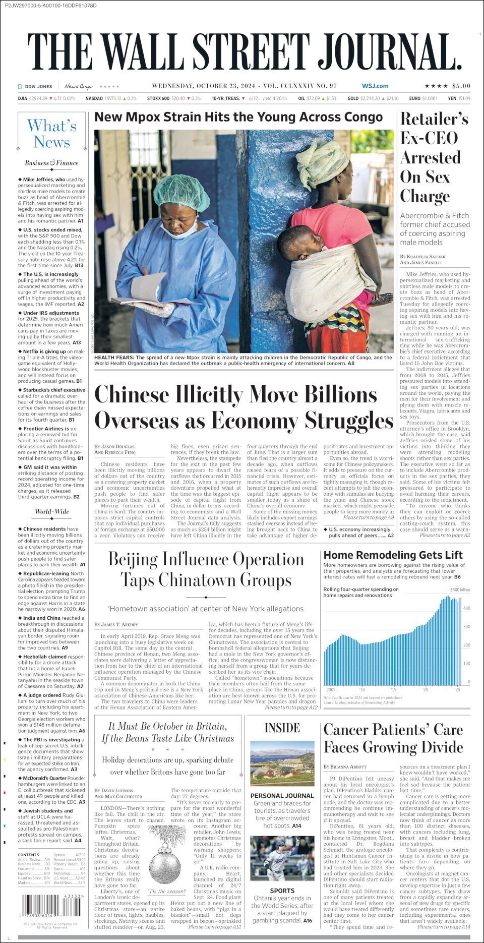 The Wall Street Journal, edición del miércoles 23 de octubre de 2024