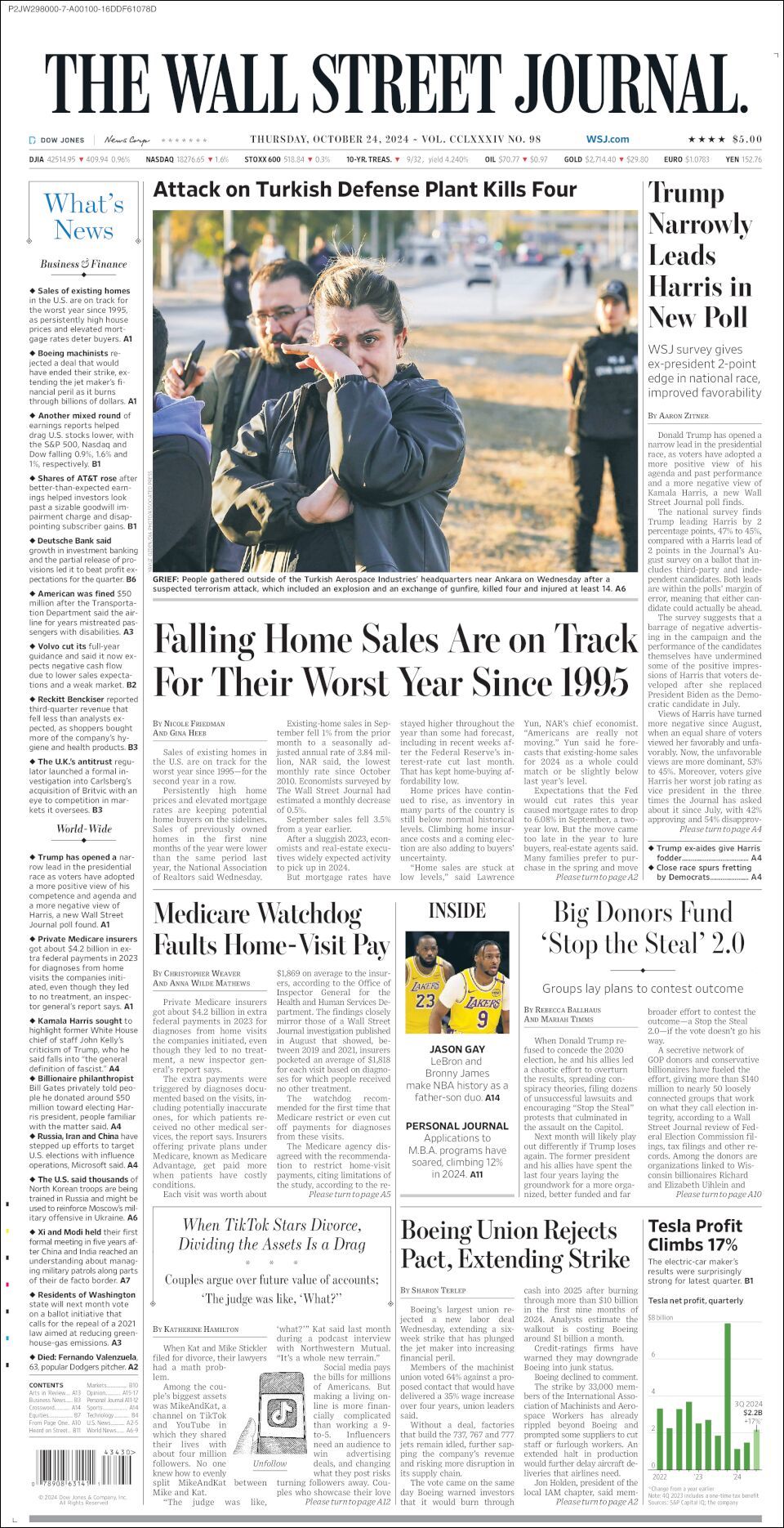 The Wall Street Journal, edición del jueves 24 de octubre de 2024