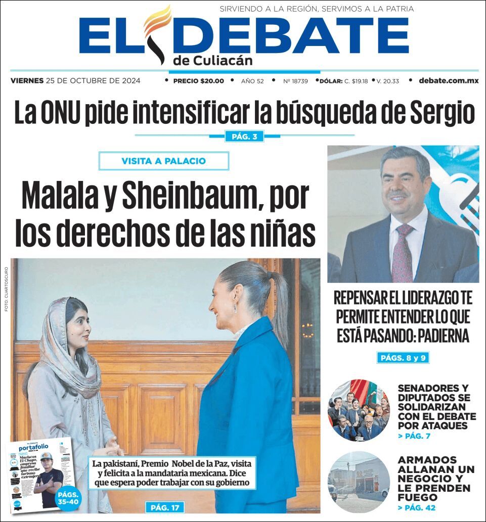 El Debate Culiacán, edición del viernes 25 de octubre de 2024