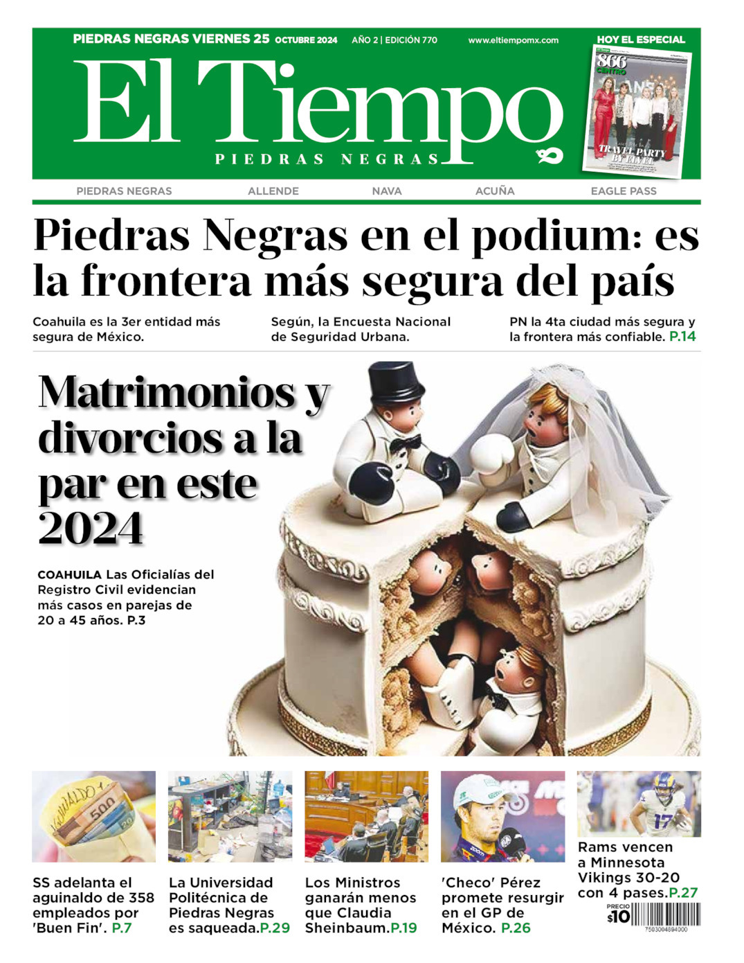 El Tiempo Piedras Negras, edición del viernes 25 de octubre de 2024