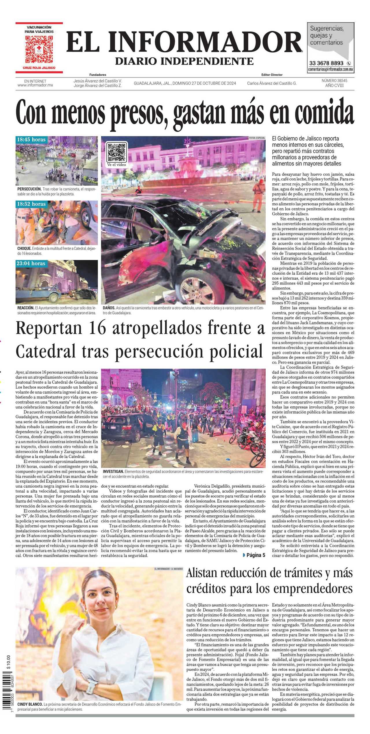 El Informador, edición del domingo 27 de octubre de 2024