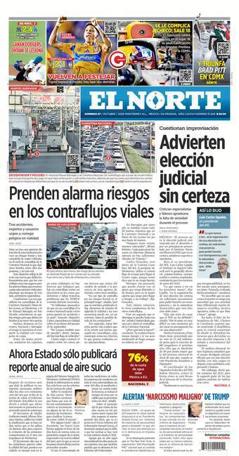 El Norte, edición del domingo 27 de octubre de 2024