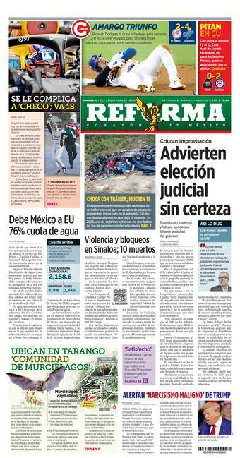 Reforma, edición del domingo 27 de octubre de 2024