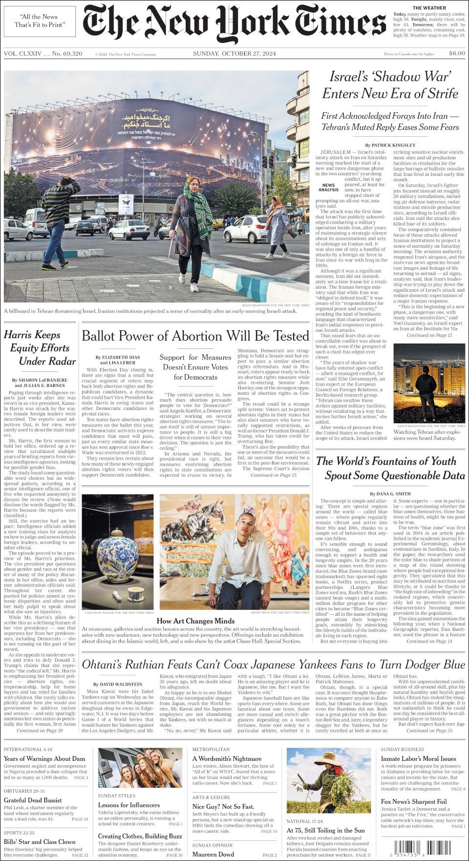 The New York Times, edición del domingo 27 de octubre de 2024