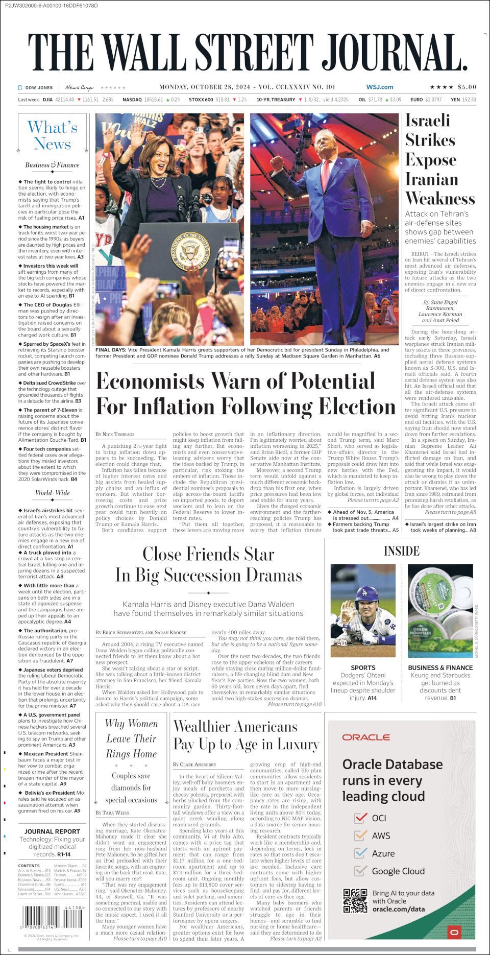 The Wall Street Journal, edición del lunes 28 de octubre de 2024