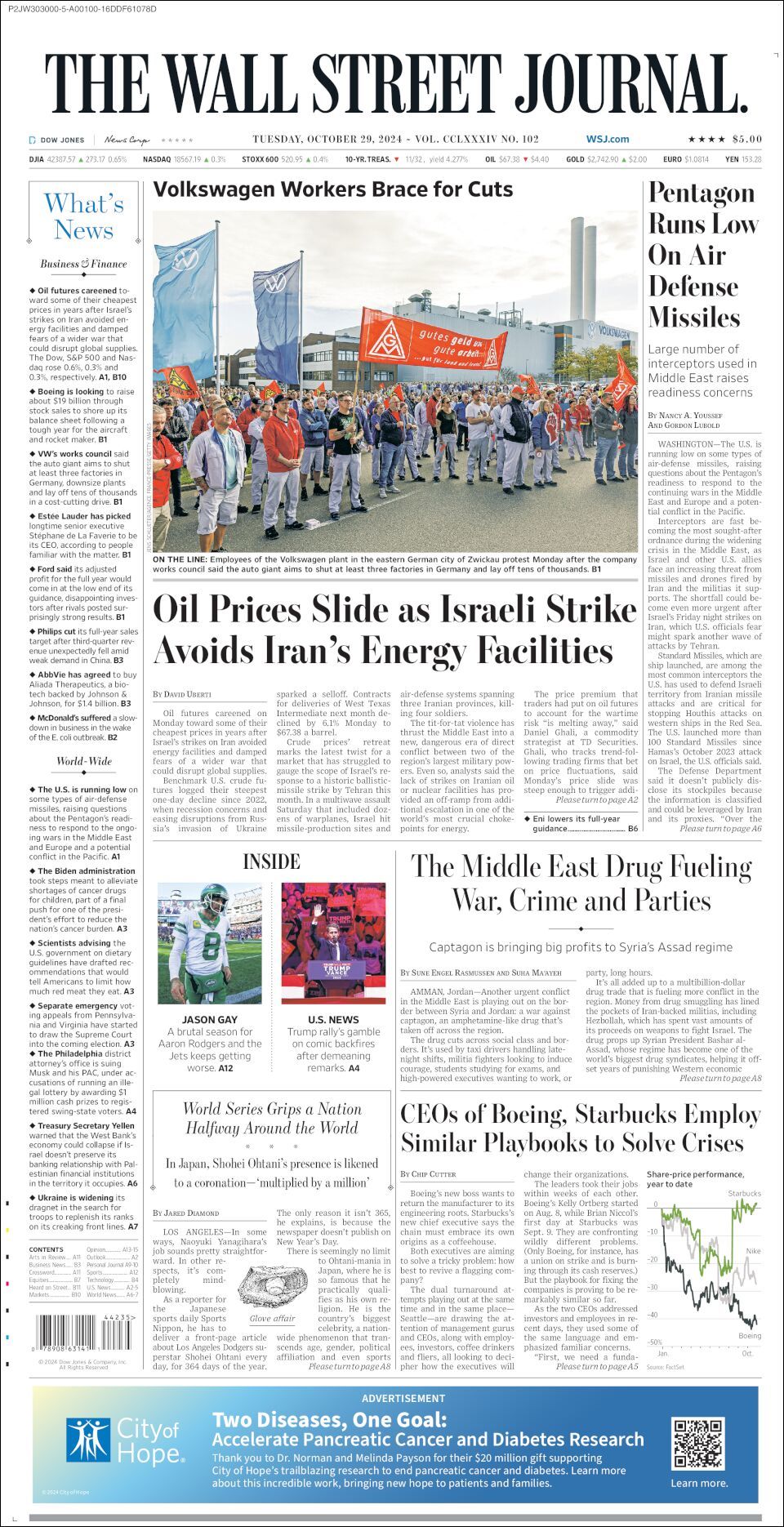 The Wall Street Journal, edición del martes 29 de octubre de 2024