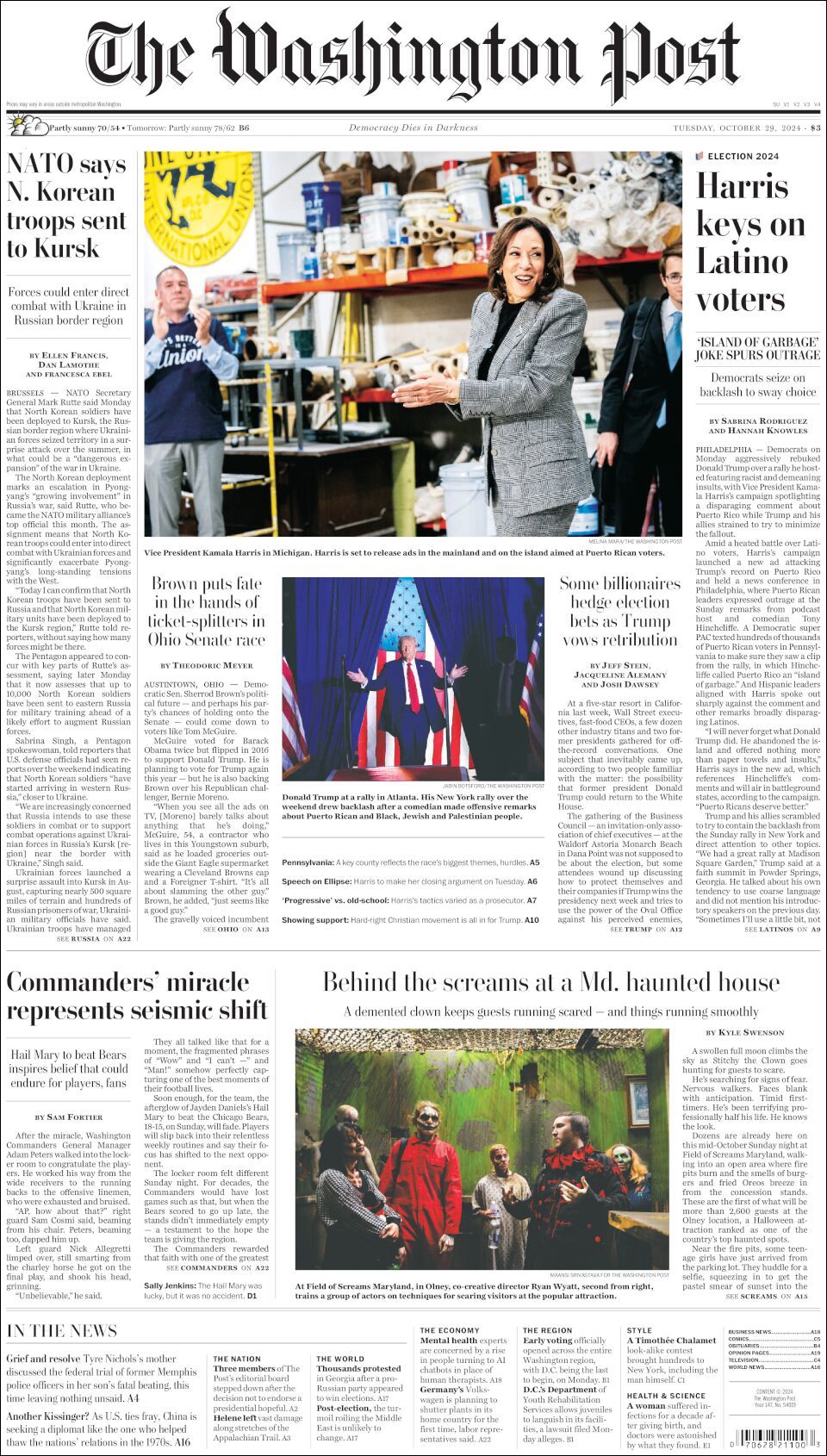 The Washington Post, edición del martes 29 de octubre de 2024