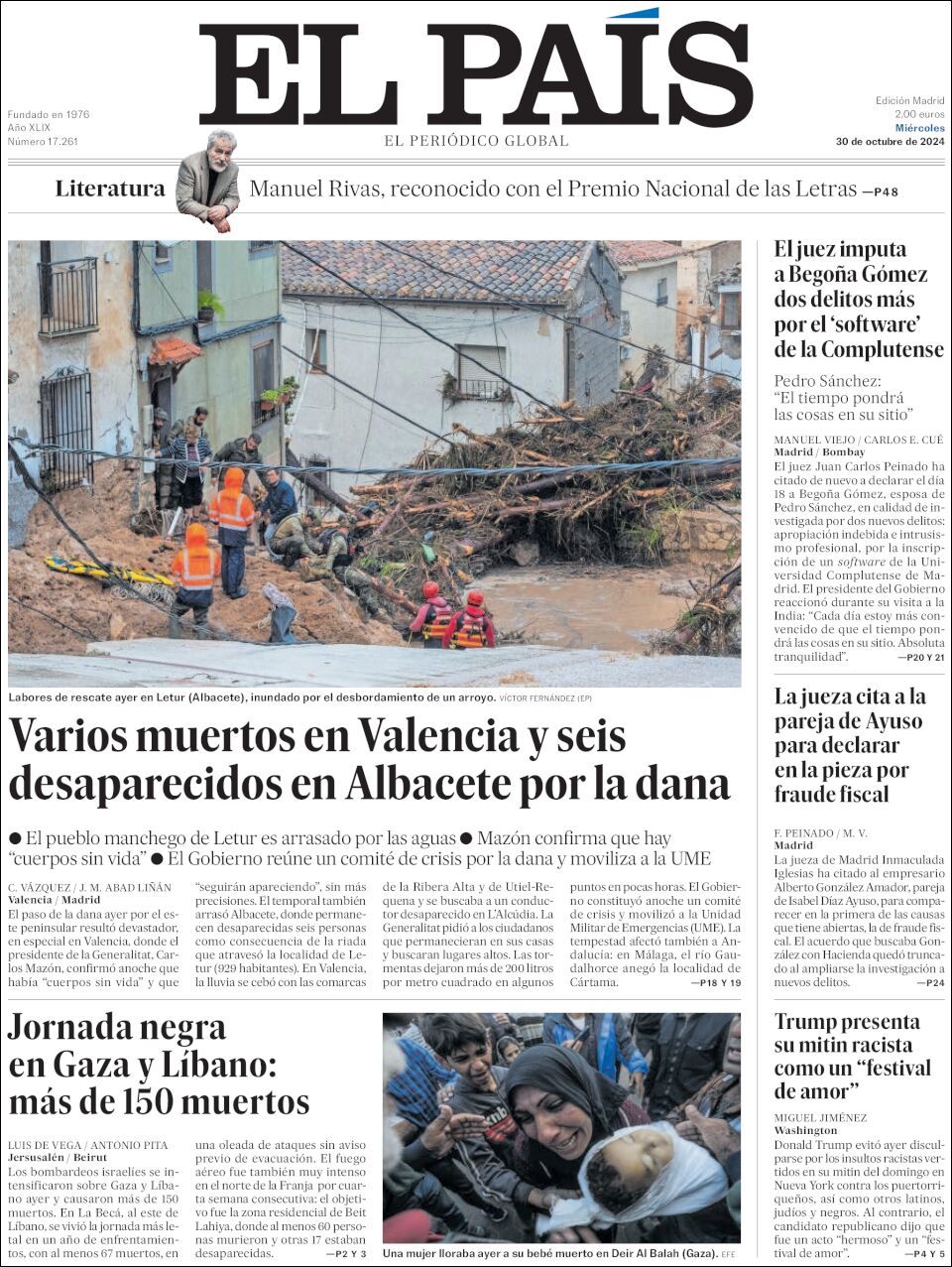 El País, edición del miércoles 30 de octubre de 2024