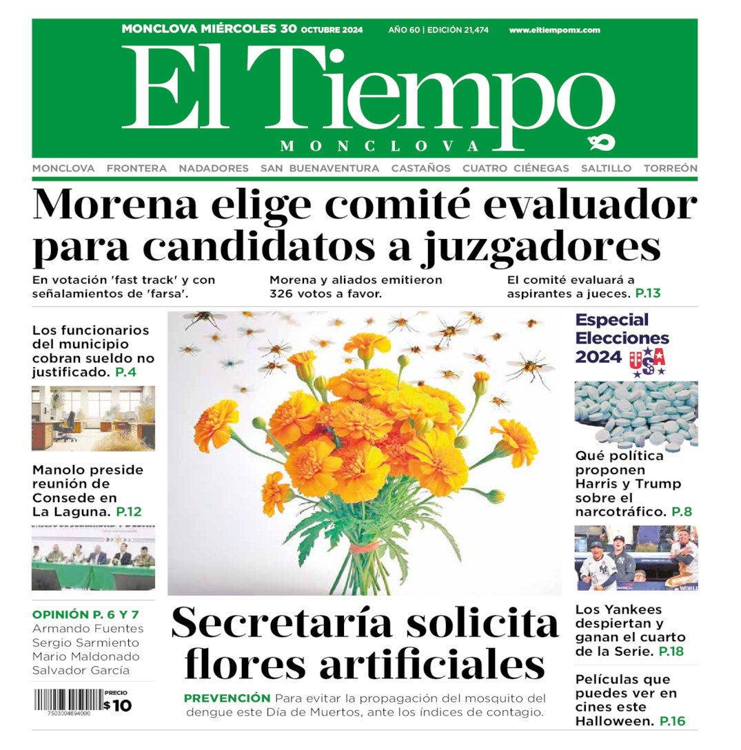 El Tiempo Monclova, edición del miércoles 30 de octubre de 2024