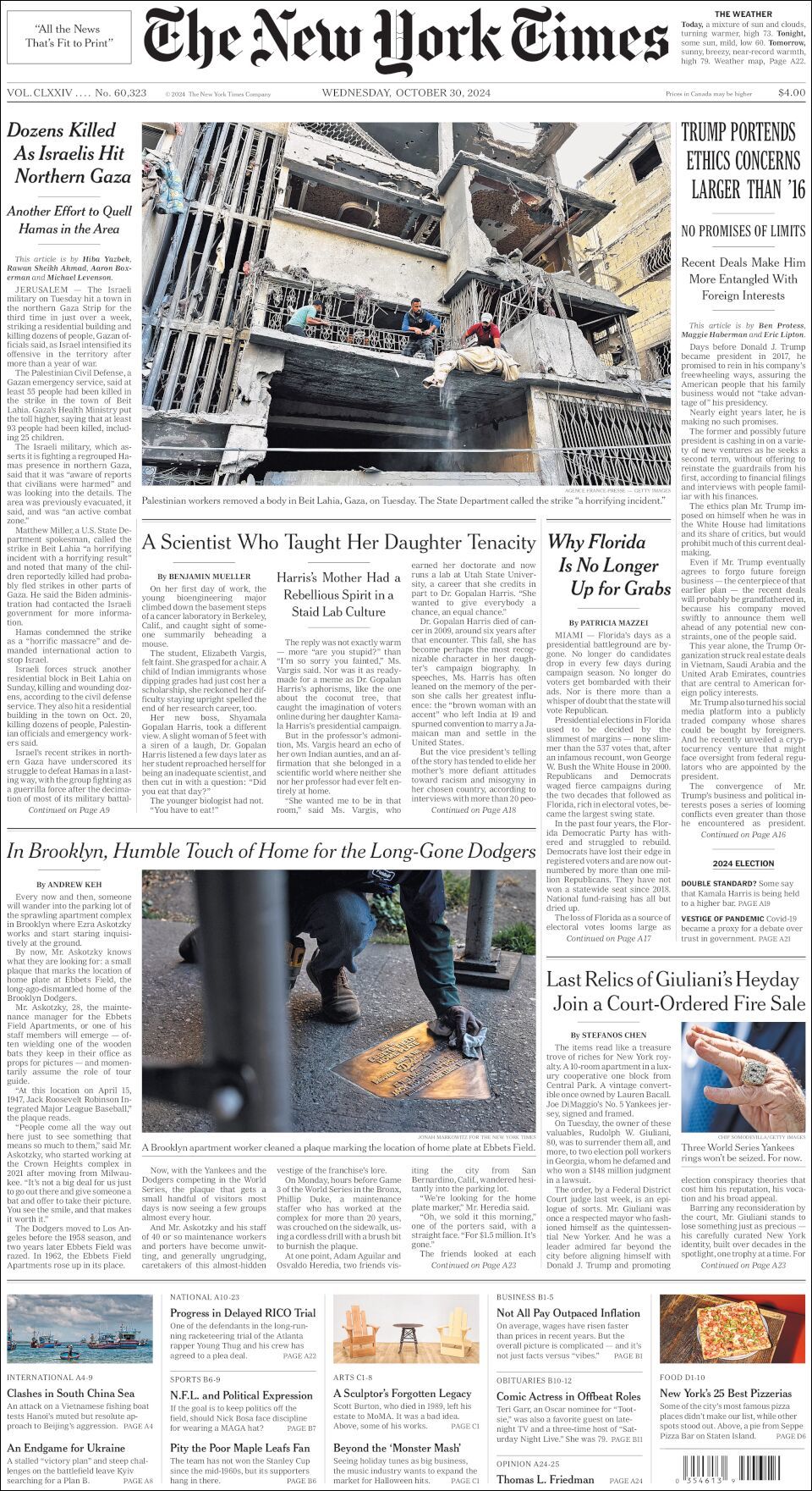 The New York Times, edición del miércoles 30 de octubre de 2024