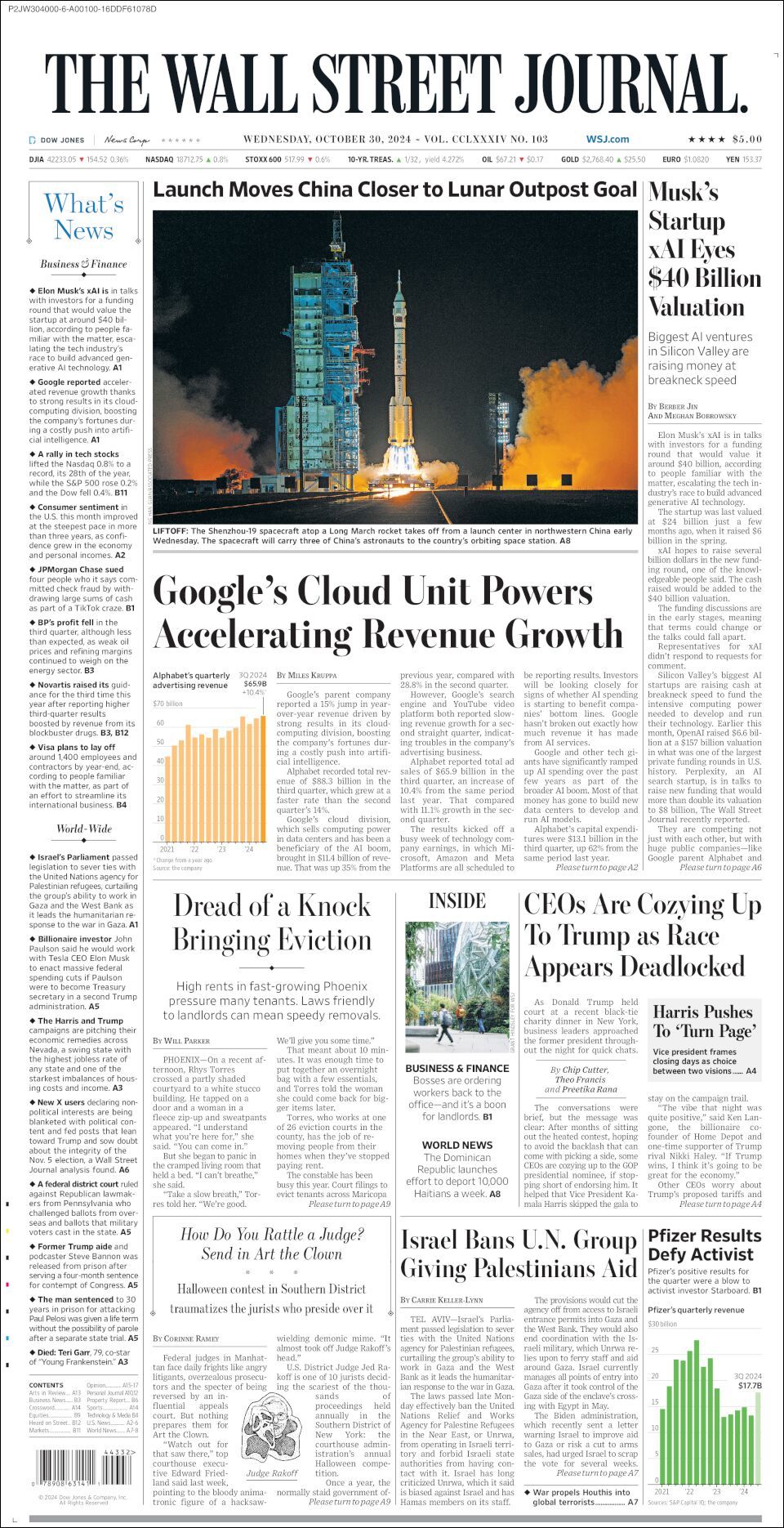 The Wall Street Journal, edición del miércoles 30 de octubre de 2024